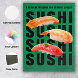 Fresh Salmon Shrimp Tuna Sushi Restaurant Poster Canvas Wall Art Print Decor Picture Ready to Hang