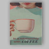 Minimalist Coffee Lover Portrait Illustration Canvas Wall Art Print Decor Picture Ready to Hang