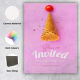 Pink Ice Cream Birthday Party Invitation Poster Canvas Wall Art Print Decor Picture Ready to Hang
