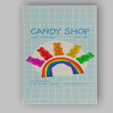 Cute Gummy Bear Rainbow Candy Shop Poster Canvas Wall Art Print Decor Picture Ready to Hang