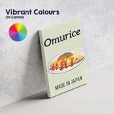 Japanese Omurice Omelette Rice Food Illustration Canvas Wall Art Print Decor Picture Ready to Hang