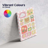 Cute Pastel Kawaii Dessert Food Collage Pattern Canvas Wall Art Print Decor Picture Ready to Hang