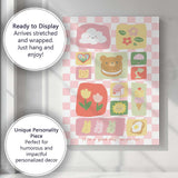 Cute Pastel Kawaii Dessert Food Collage Pattern Canvas Wall Art Print Decor Picture Ready to Hang