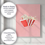 Cinema Popcorn Soft Drink Movie Night Illustration Canvas Wall Art Print Decor Picture Ready to Hang