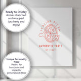 Minimalist Italian Pizza Slice Line Art Restaurant Logo Canvas Wall Art Print Decor Picture Ready to Hang