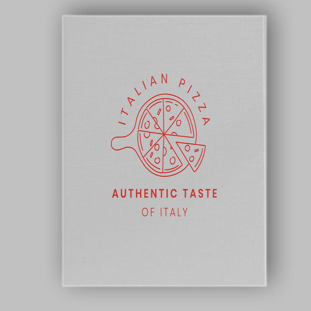 Minimalist Italian Pizza Slice Line Art Restaurant Logo Canvas Wall Art Print Decor Picture Ready to Hang