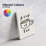 Rustic Hand Drawn Cup of Tea Illustration Canvas Wall Art Print Decor Picture Ready to Hang