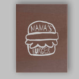 Minimalist Mama Burger Fast Food Typography Illustration Canvas Wall Art Print Decor Picture Ready to Hang