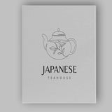 Minimalist Japanese Teapot Botanical Line Art Canvas Wall Art Print Decor Picture Ready to Hang