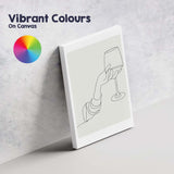 Minimalist Hand Holding Wine Glass Continuous Line Drawing Canvas Wall Art Print Decor Picture Ready to Hang