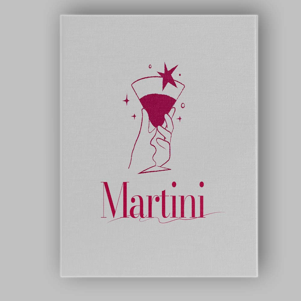 Elegant Martini Cocktail Hand Illustration Minimalist Bar Canvas Wall Art Print Decor Picture Ready to Hang