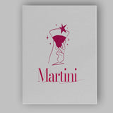 Elegant Martini Cocktail Hand Illustration Minimalist Bar Canvas Wall Art Print Decor Picture Ready to Hang