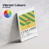 Minimalist Cuba Libre Cocktail Recipe Kitchen Print Canvas Wall Art Print Decor Picture Ready to Hang