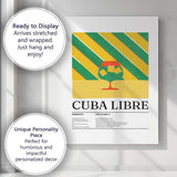 Minimalist Cuba Libre Cocktail Recipe Kitchen Print Canvas Wall Art Print Decor Picture Ready to Hang