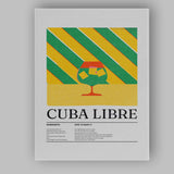Minimalist Cuba Libre Cocktail Recipe Kitchen Print Canvas Wall Art Print Decor Picture Ready to Hang
