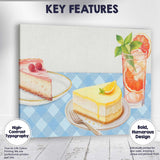 Lemon Cheesecake Raspberry Dessert and Citrus Cocktail Canvas Wall Art Print Decor Picture Ready to Hang
