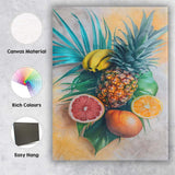 Tropical Pineapple Banana and Citrus Botanical Still Life Canvas Wall Art Print Decor Picture Ready to Hang