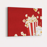 Classic Cinema Popcorn and Soft Drink Movie Snack Canvas Wall Art Print Decor Picture Ready to Hang
