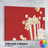 Classic Cinema Popcorn and Soft Drink Movie Snack Canvas Wall Art Print Decor Picture Ready to Hang