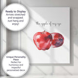 Minimalist Watercolour Apple Quote Kitchen Wall Art Canvas Wall Art Print Decor Picture Ready to Hang