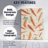 Rustic Carrot Vegetable Repeat Pattern Canvas Wall Art Print Decor Picture Ready to Hang