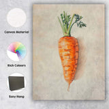 Minimalist Rustic Single Carrot Botanical Illustration Canvas Wall Art Print Decor Picture Ready to Hang