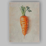 Minimalist Rustic Single Carrot Botanical Illustration Canvas Wall Art Print Decor Picture Ready to Hang