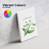 Watercolour Sweet Like a Pea Vegetable Kitchen Quote Canvas Wall Art Print Decor Picture Ready to Hang