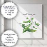 Watercolour Sweet Like a Pea Vegetable Kitchen Quote Canvas Wall Art Print Decor Picture Ready to Hang