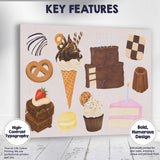Chocolate Desserts and Sweet Treats Watercolour Illustration Canvas Wall Art Print Decor Picture Ready to Hang