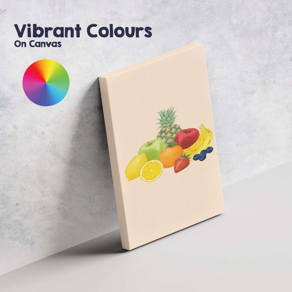 Minimalist Mixed Fresh Fruit Still Life Illustration Canvas Wall Art Print Decor Picture Ready to Hang