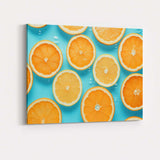 Fresh Orange and Lemon Slice Water Pattern Canvas Wall Art Print Decor Picture Ready to Hang