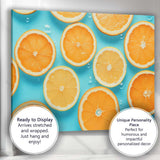 Fresh Orange and Lemon Slice Water Pattern Canvas Wall Art Print Decor Picture Ready to Hang