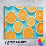 Fresh Orange and Lemon Slice Water Pattern Canvas Wall Art Print Decor Picture Ready to Hang