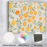 Watercolour Lemon and Orange Botanical Repeat Pattern Canvas Wall Art Print Decor Picture Ready to Hang