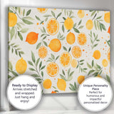 Watercolour Lemon and Orange Botanical Repeat Pattern Canvas Wall Art Print Decor Picture Ready to Hang