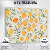 Watercolour Lemon and Orange Botanical Repeat Pattern Canvas Wall Art Print Decor Picture Ready to Hang