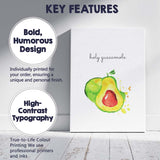 Watercolour Holy Guacamole Avocado Kitchen Quote Canvas Wall Art Print Decor Picture Ready to Hang