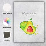 Watercolour Holy Guacamole Avocado Kitchen Quote Canvas Wall Art Print Decor Picture Ready to Hang