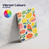 Playful Colourful Citrus Fruit Abstract Pattern Canvas Wall Art Print Decor Picture Ready to Hang