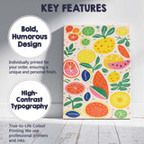 Playful Colourful Citrus Fruit Abstract Pattern Canvas Wall Art Print Decor Picture Ready to Hang