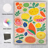 Playful Colourful Citrus Fruit Abstract Pattern Canvas Wall Art Print Decor Picture Ready to Hang