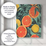 Retro Grapefruit Citrus Orchard Botanical Pattern Canvas Wall Art Print Decor Picture Ready to Hang