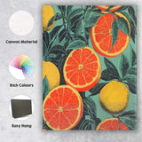 Retro Grapefruit Citrus Orchard Botanical Pattern Canvas Wall Art Print Decor Picture Ready to Hang