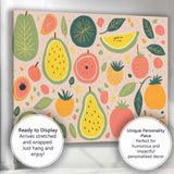 Playful Pastel Tropical Fruit Repeat Pattern Canvas Wall Art Print Decor Picture Ready to Hang