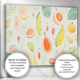 Soft Watercolour Tropical Fruit Botanical Repeat Pattern Canvas Wall Art Print Decor Picture Ready to Hang