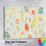 Soft Watercolour Tropical Fruit Botanical Repeat Pattern Canvas Wall Art Print Decor Picture Ready to Hang