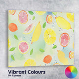 Fresh Lemon and Pink Grapefruit Watercolour Repeat Pattern Canvas Wall Art Print Decor Picture Ready to Hang
