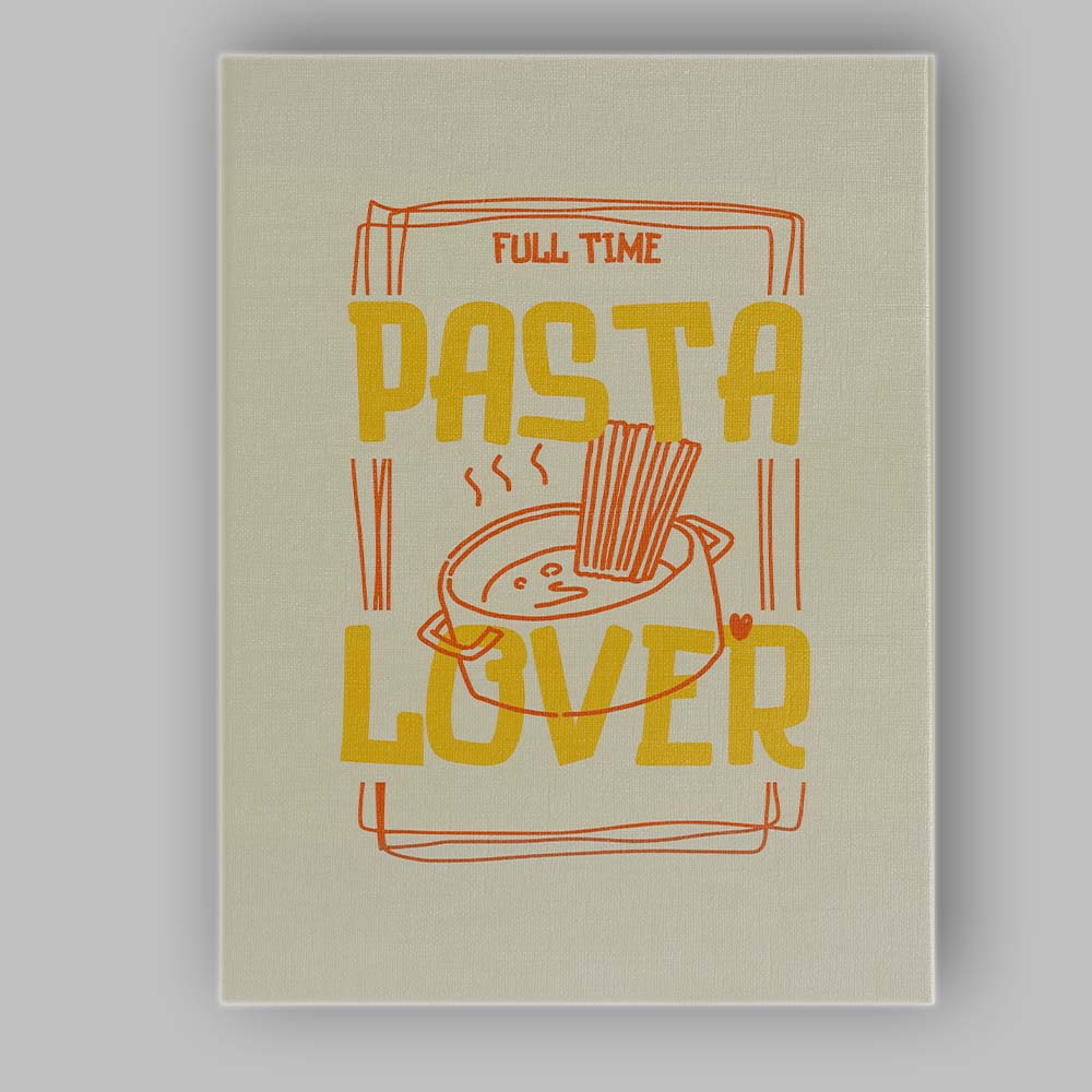 Full Time Pasta Lover Typography Kitchen Canvas Wall Art Print Decor Picture Ready to Hang