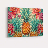 Tropical Pineapple Floral Botanical Pattern Canvas Wall Art Print Decor Picture Ready to Hang